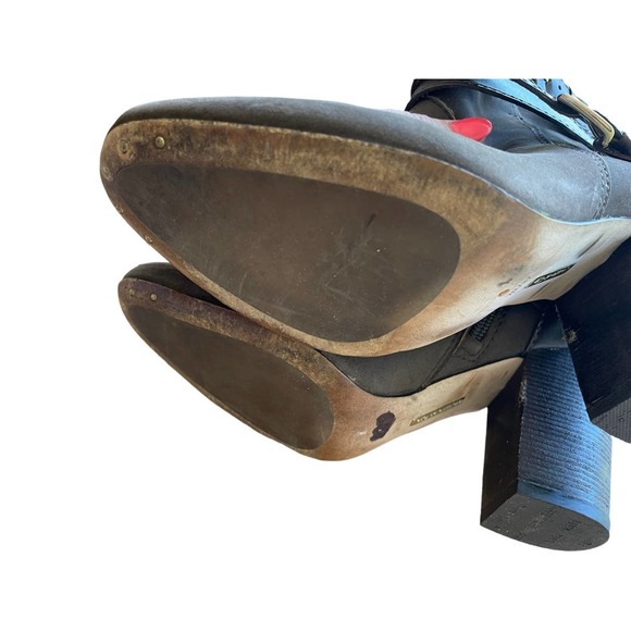 Louise et Cie Lo Seneca Brown Double Strap Ankle Leather Booties 7 - Picture 8 of 11